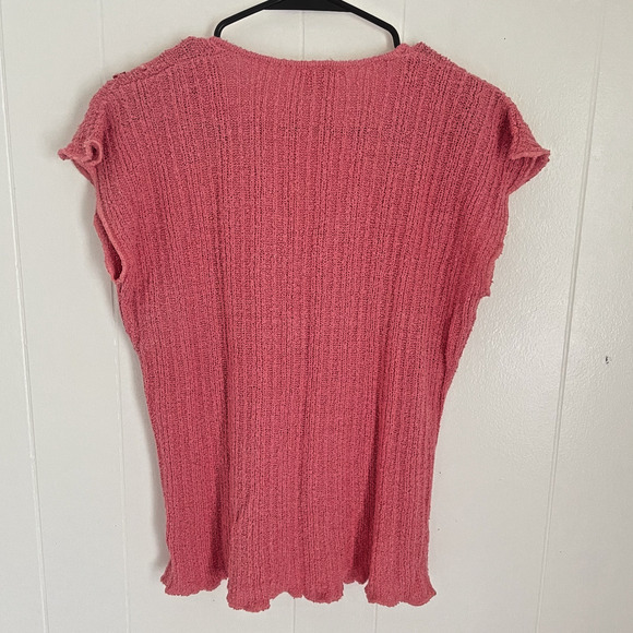 Y2K Knit Top M Floral Appliqué Silk Linen Festival Fairy Coquette Cottage Boho - Picture 2 of 7